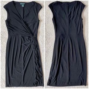Ralph Lauren Black V-Neck Sleeveless Evening Dress. Women’s Size 6, Small.
